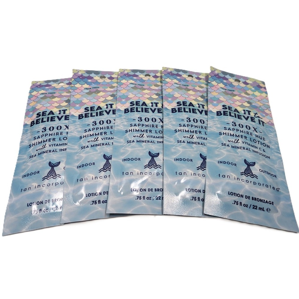 Tan Incorporated Sea It To Believe It 300X Sapphire Hue Shimmer Lotion 5 Packets